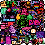Waterproof Neon Cartoon Stickers
